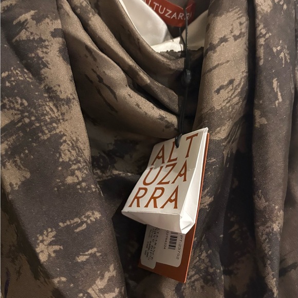 NWT Altuzarra Sleary Draped Silk Blouse in Chamois Silk Twill Print Size 44 / 12 - Picture 9 of 14